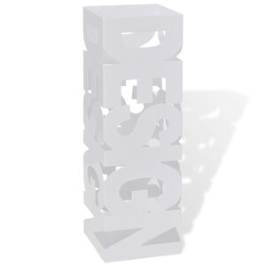Biely hranat&yacute; oceľov&yacute; stojan na d&aacute;ždniky a vych&aacute;dzkov&eacute; palice 48,5 cm