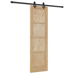 vidaXL Posuvn&eacute; dvere Pr&iacute;rodn&aacute; a čierna 61 x 198,5 cm Borovicov&yacute; mas&iacute;v