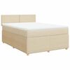 vidaXL Boxspring posteľ s matracom kr&eacute;mov&yacute; 140x190 cm l&aacute;tka
