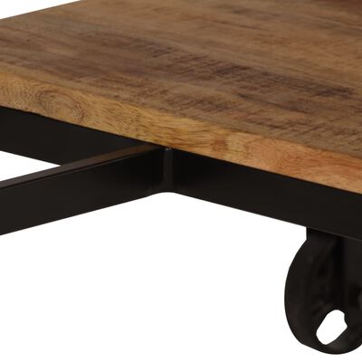 vidaXL Stôl so skladacou stoličkou, masívne mangovníkové drevo 115x50x76 cm