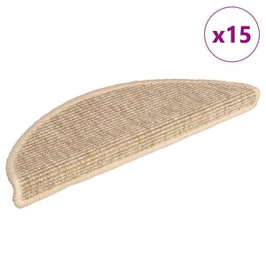 vidaXL Schodov&eacute; rohože 15 ks 56x17x3 cm svetlob&eacute;žov&eacute; polkruhov&eacute;