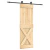 vidaXL Posuvn&eacute; dvere Pr&iacute;rodn&aacute; a čierna 70 x 210 cm
