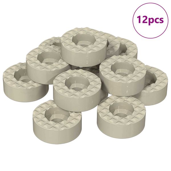 vidaXL Podložky na nohy stoličky 12 pcs Priehľadn&aacute; &Oslash; 15 x 16 mm PVC