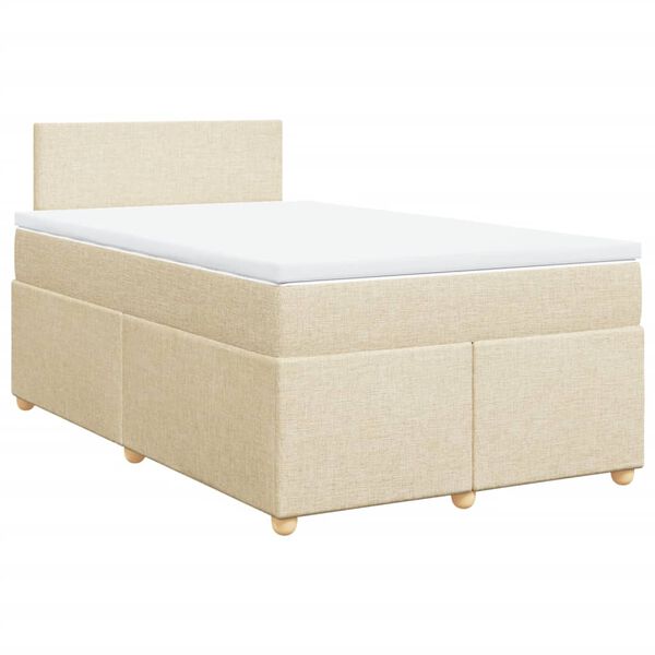 vidaXL Boxspring posteľ s matracom kr&eacute;mov&yacute; 120x200 cm l&aacute;tka
