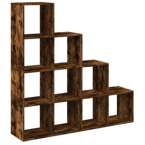 vidaXL Knižnica 4-posch. dymov&yacute; dub 131,5x29x131,5 cm kompozitn&eacute; drevo