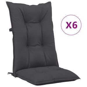 vidaXL Podložky na z&aacute;hradn&eacute; stoličky, vysok&eacute; operadlo 6 ks 120x50x7 cm