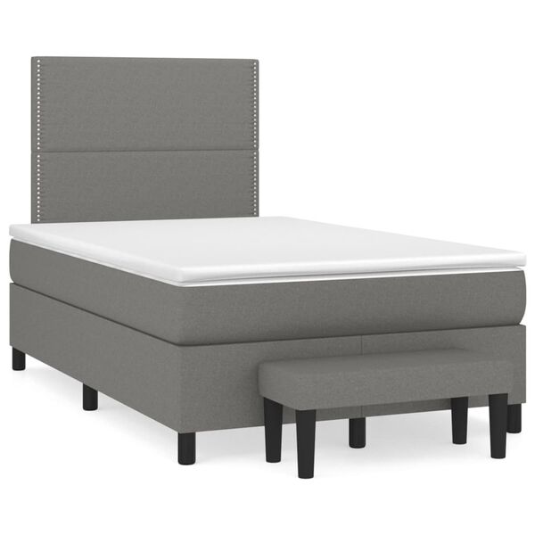 vidaXL Boxspring posteľ s matracom tmavosiv&yacute; 120x200 cm l&aacute;tka
