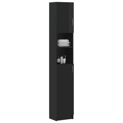 vidaXL Kúpeľňová skrinka, lesklá čierna 32x25,5x190cm kompozitné drevo