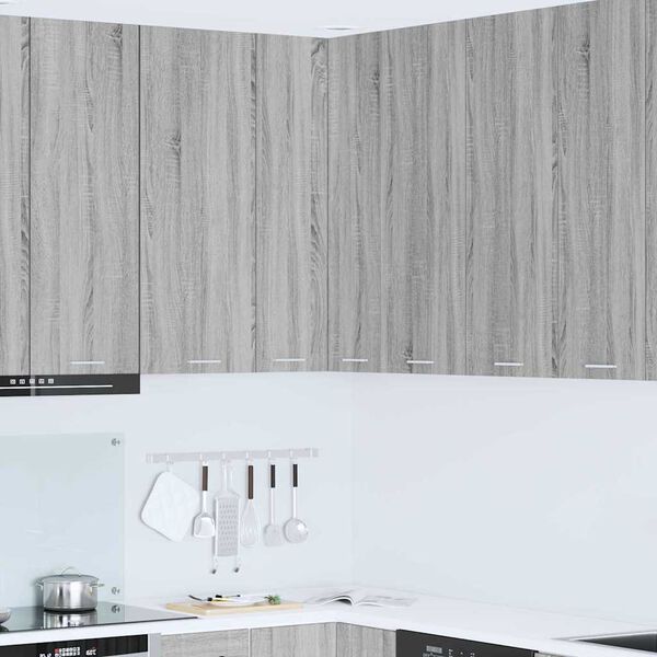 vidaXL Z&aacute;vesn&aacute; skrinka s dverami Siv&yacute; Sonoma a biela 57 x 57 x 100 cm