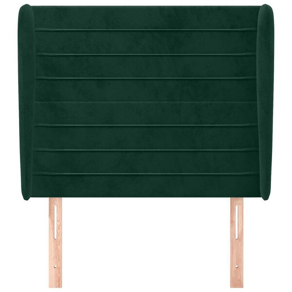 vidaXL Čelo postele so z&aacute;hybmi tmavozelen&yacute; 93 x 23 x 118/128 cm zamat