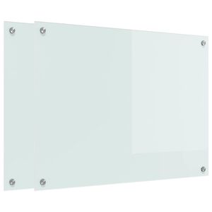 vidaXL Kuchynsk&yacute; backsplash 2 pcs Biela 80 x 60 cm tvrden&eacute; sklo