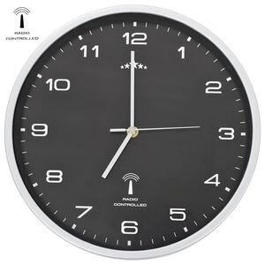 vidaXL R&aacute;diom ovl&aacute;dan&eacute; n&aacute;stenn&eacute; hodiny s pohonom Quartz čierne 31 cm