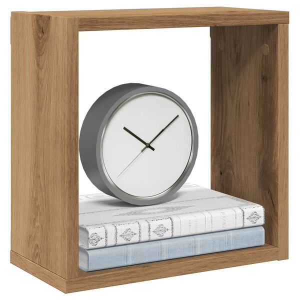 vidaXL Nástenné poličky v tvare kocky 4 ks 30x15x30cm kompozitné drevo