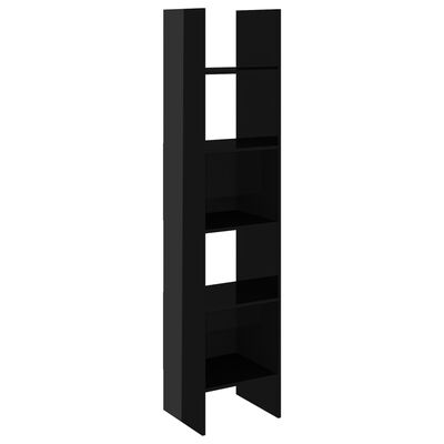 vidaXL Knižnica, lesklá čierna 40x35x180 cm, kompozitné drevo
