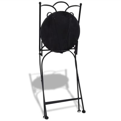 vidaXL Skladacie záhradné stoličky 2 ks, keramika, čierne a biele