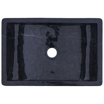vidaXL Umývadlo 45x30x12 cm, mramor, lesklé čierne