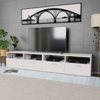vidaXL TV stolíky, 2 ks, drevotrieska, 95x35x36 cm, biele