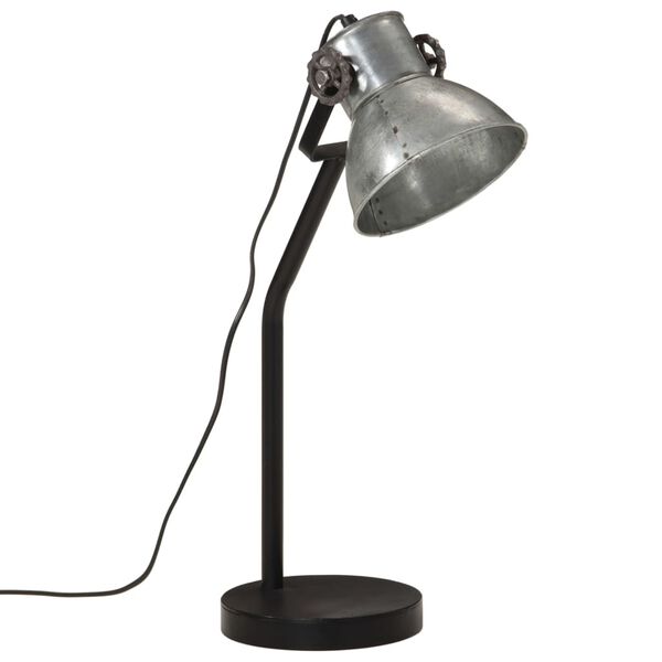 vidaXL Stolová lampa 25 W starožitná strieborná 17x17x60 cm E27