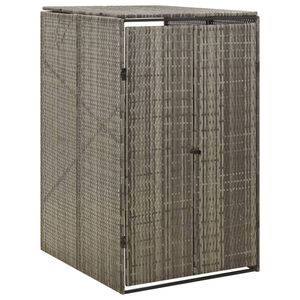 vidaXL Ohrada na odpadkov&yacute; k&ocirc;&scaron; siv&aacute; 70x80x117 cm polyratan