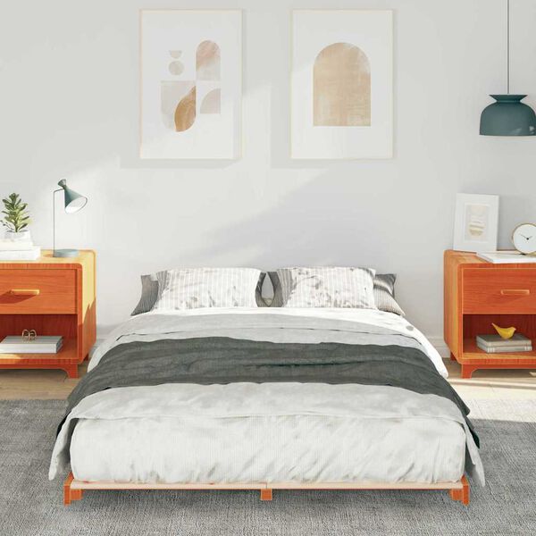 vidaXL Posteľov&yacute; r&aacute;m Voskovo hned&aacute; 140 x 190 cm Borovicov&yacute; mas&iacute;v