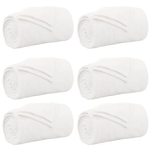 vidaXL Prikr&yacute;vky na hodenie 6 ks Biela 150 x 200 cm 4.68 kg Fl&iacute;s