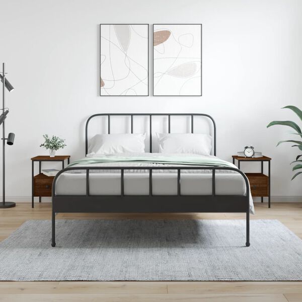 vidaXL Nočné stolíky 2 ks hnedý dub 34x36x50 cm kompozitné drevo