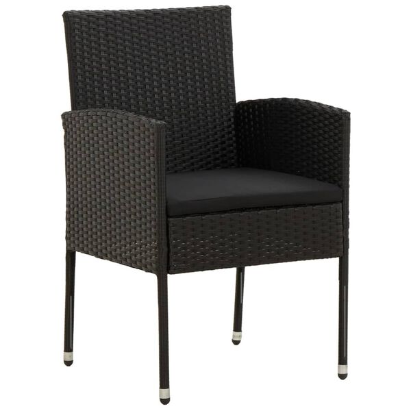 vidaXL 5-dielna vonkaj&scaron;ia jed&aacute;lensk&aacute; s&uacute;prava polyratan čierna