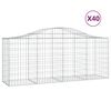 vidaXL Obl&uacute;kov&eacute; gabionov&eacute; ko&scaron;e 40 ks 200x50x80/100 cm pozinkov. železo