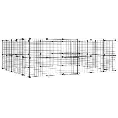 VidaXL 44-panelová klietka pre domáce zvieratá čierna 35x35 cm oceľ