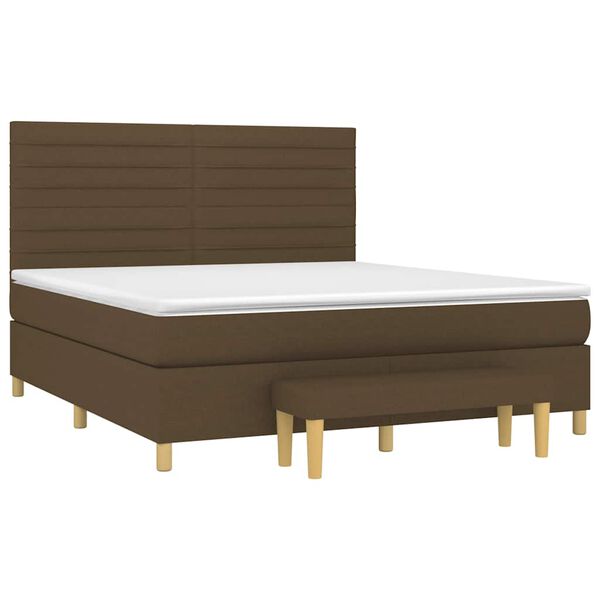 vidaXL Boxspring posteľ s matracom tmavohned&aacute; 180x200 cm l&aacute;tka