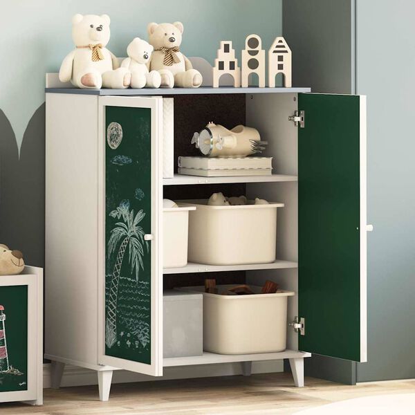 vidaXL Skriňa s dvoma dverami a prednou stranou s tabuľou na kriedu ROROS