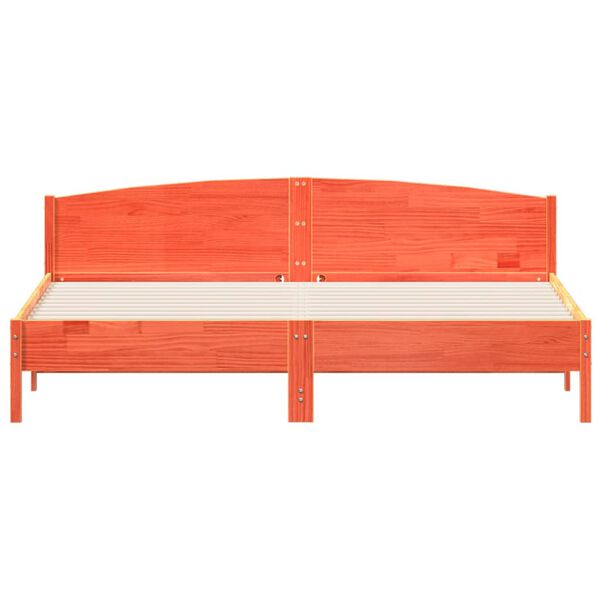 vidaXL Posteľ bez matraca voskovo hned&aacute; 200x200 cm mas&iacute;vna borovica