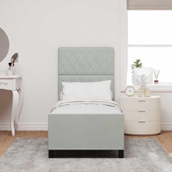 vidaXL Posteľ s pružinov&yacute;m r&aacute;mom Svetlosiv&aacute; 80 x 200 cm Zamat