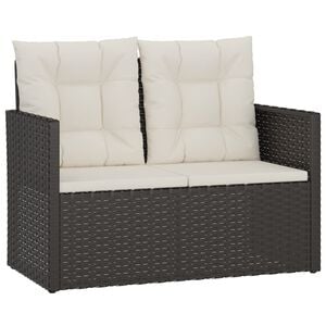 vidaXL Z&aacute;hradn&aacute; lavička s vank&uacute;&scaron;mi čierna 105 cm polyratan