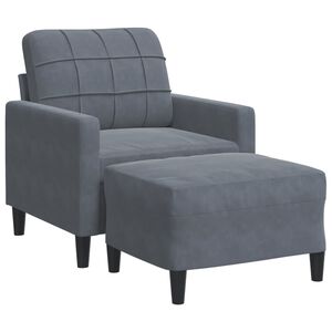 vidaXL Kreslo s podnožkou tmavosiv&eacute; 60 cm zamat