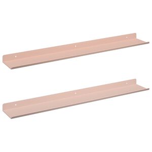 vidaXL Z&aacute;vesn&aacute; polica 2 ks Ružov&aacute; 60 x 8,5 x 2,5 cm Oceľ