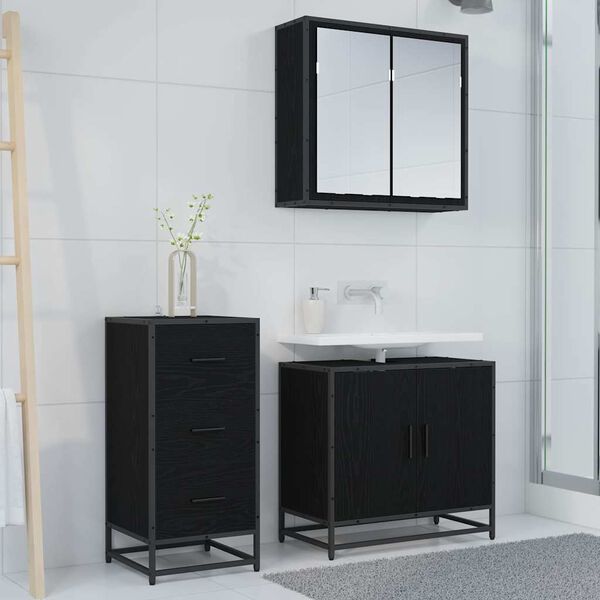 vidaXL Serv&iacute;rovacia skriňa Čierny dub 35,5 x 35 x 76 cm