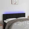 vidaXL Čelo postele s LED čierne 144x5x78/88 cm zamat