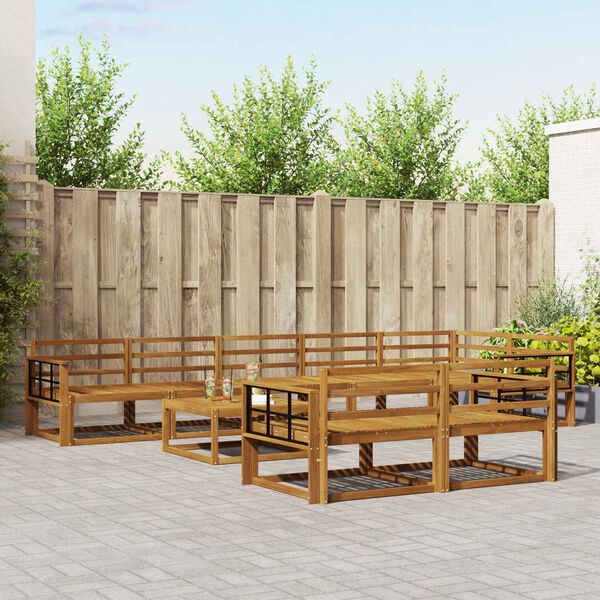 vidaXL Z&aacute;hradn&aacute; s&uacute;prava gaučov 9 pcs Pr&iacute;rodn&aacute; Pevn&eacute; ak&aacute;ciov&eacute; drevo