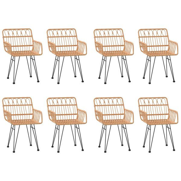 vidaXL 9-dielna záhradná jedálenská súprava polyratan