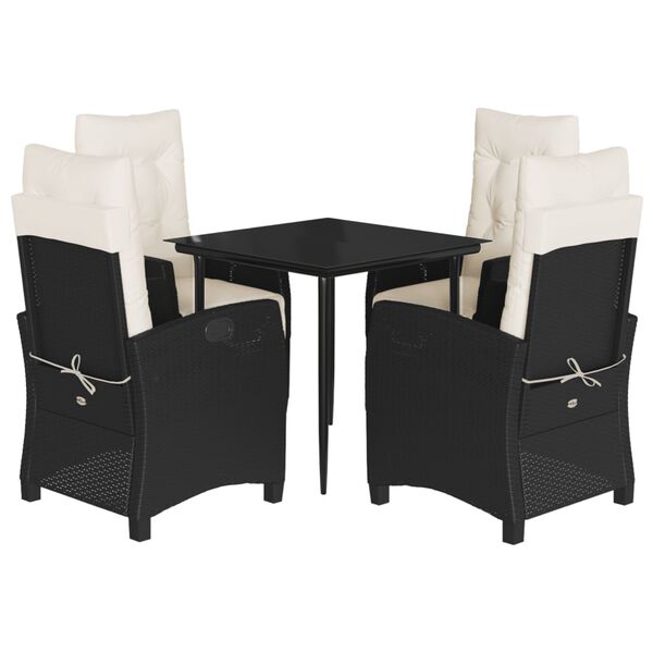 vidaXL 5-dielna z&aacute;hradn&aacute; jed&aacute;lensk&aacute; s&uacute;prava a vank&uacute;&scaron;e čierna polyratan