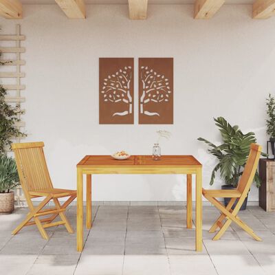 vidaXL Záhradný jedálenský stôl 110x110x75 cm, akáciový masív