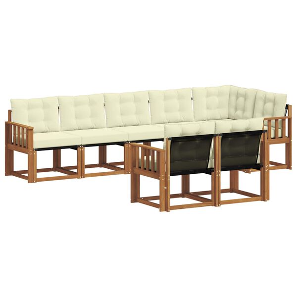 vidaXL Z&aacute;hradn&aacute; s&uacute;prava gaučov s vank&uacute;&scaron;om 8 pcs Pr&iacute;rodn&aacute; a kr&eacute;mov&aacute;