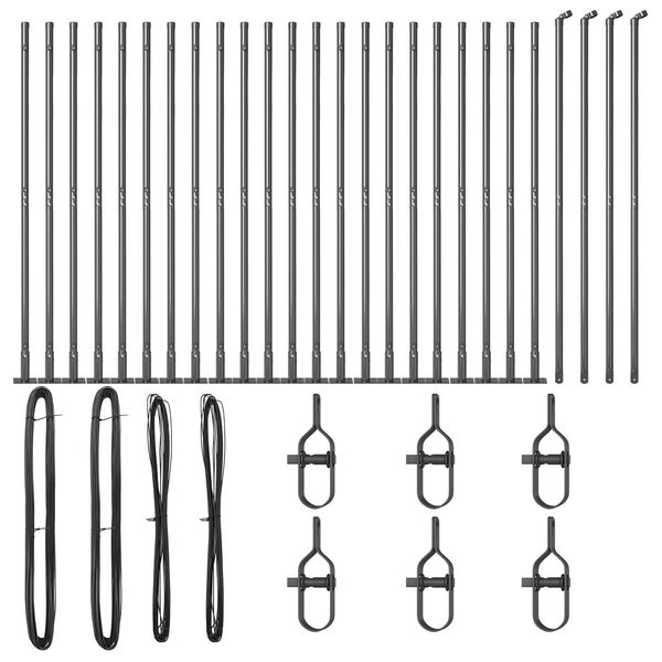 vidaXL Stĺp na plot. Iný 26 pcs Sivá 3,2 x 3,2 x 88,5 cm Oceľ