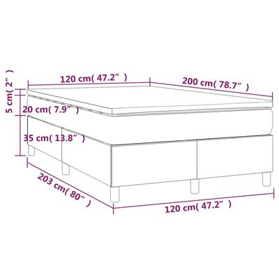 vidaXL Boxspring posteľ s matracom tmavosivý 120x200 cm látka