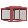 vidaXL Párty stan so 4 sieťkovanými bočnými stenami červený 3x4 m HDPE