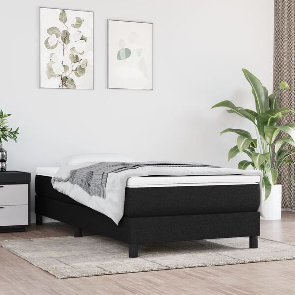 vidaXL Boxspring posteľ s matracom čierna 100x200 cm látka