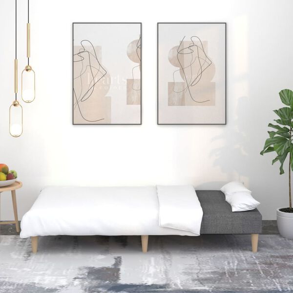 vidaXL 2-miestna rozkladacia pohovka tmavosiv&aacute; l&aacute;tkov&aacute;