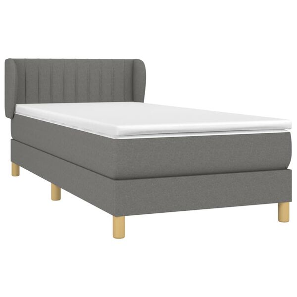 vidaXL Boxspring posteľ s matracom tmavosivá 100x200 cm látka