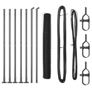 vidaXL Stĺp na plot. Siv&aacute; 10 x 1 m (36 mm sieť) Ocel a PVC